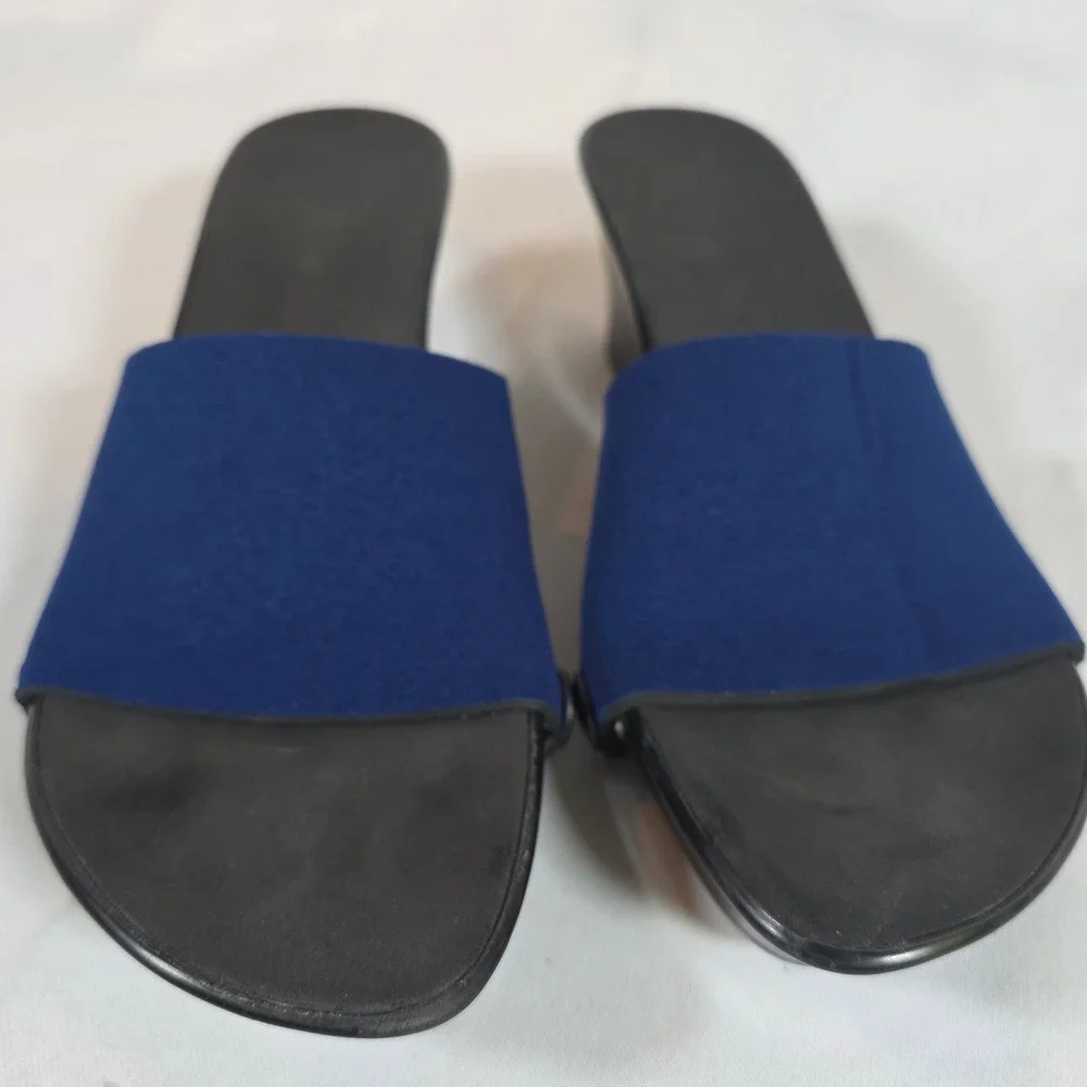 OneSole Interchangeable Wedge‎ Sandals Black Size 7 with 5 Tops Travel Cruise